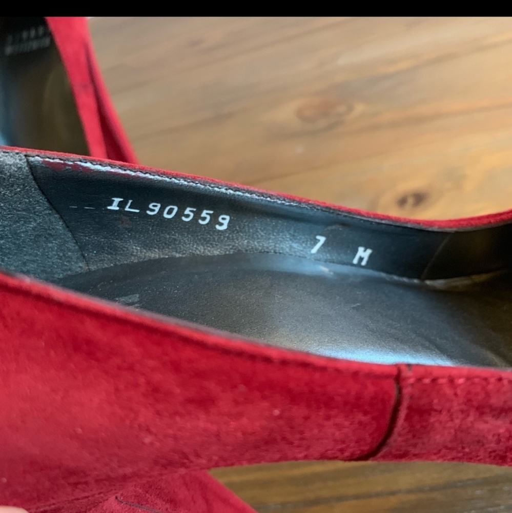 STUART WEITZMAN Burgundy Suede Platform Pumps - Picture 7 of 8